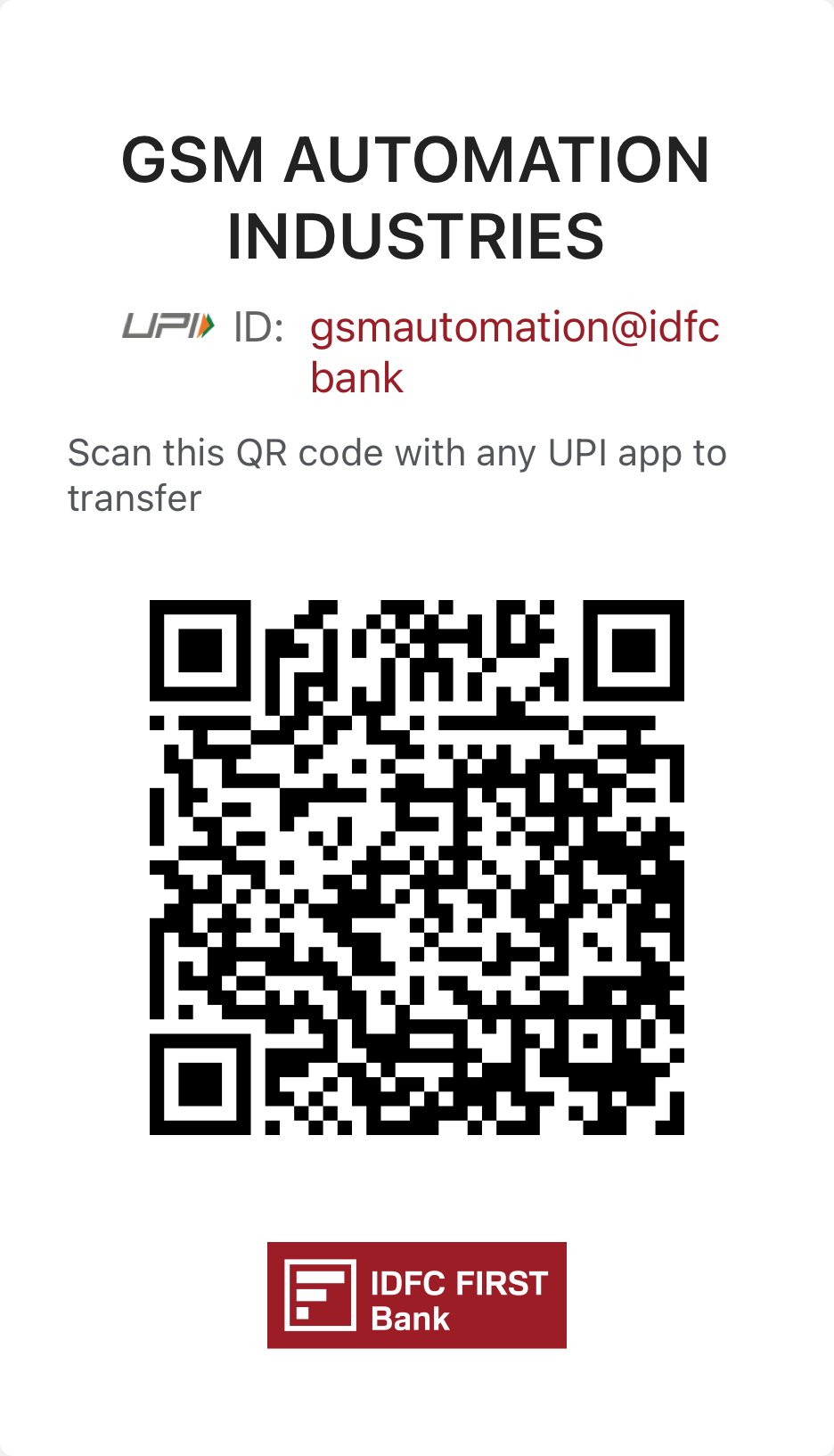 GSM Automation Industries IDFC FIRST Bank UPI QR code